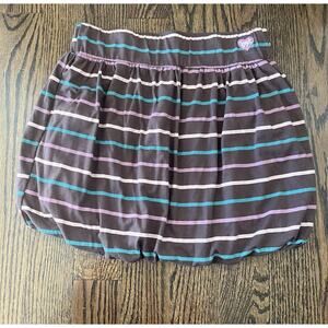 Lost brand bubble skirt size M brown striped heart embroidered